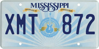 MS license plate XMT872