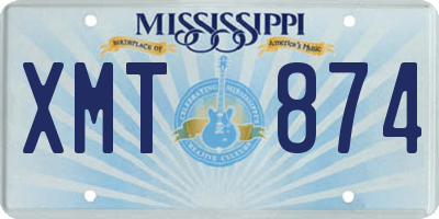 MS license plate XMT874