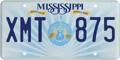 MS license plate XMT875
