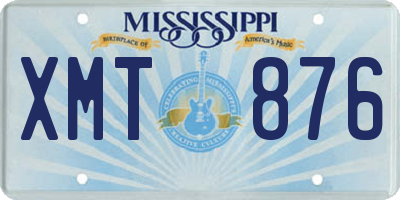 MS license plate XMT876
