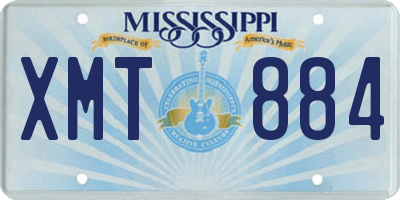 MS license plate XMT884