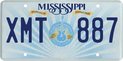 MS license plate XMT887