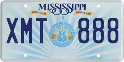 MS license plate XMT888