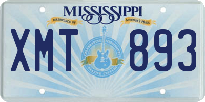 MS license plate XMT893