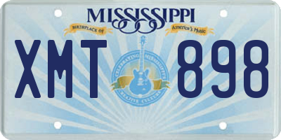 MS license plate XMT898