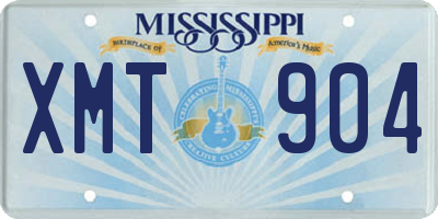 MS license plate XMT904