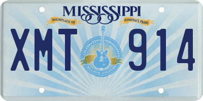 MS license plate XMT914