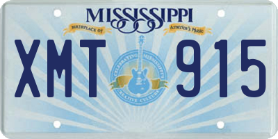 MS license plate XMT915