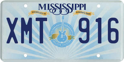 MS license plate XMT916