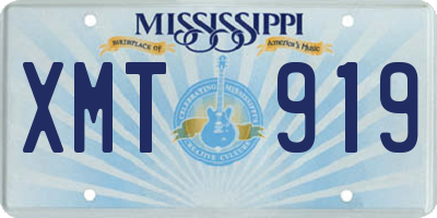 MS license plate XMT919