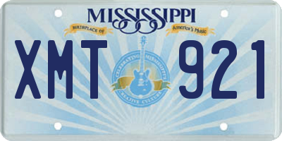 MS license plate XMT921