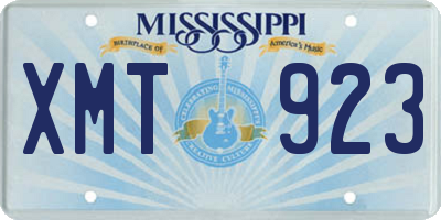 MS license plate XMT923