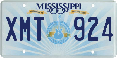 MS license plate XMT924