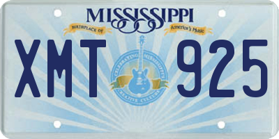 MS license plate XMT925