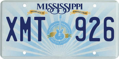 MS license plate XMT926