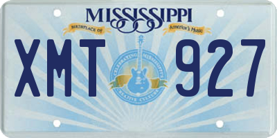 MS license plate XMT927