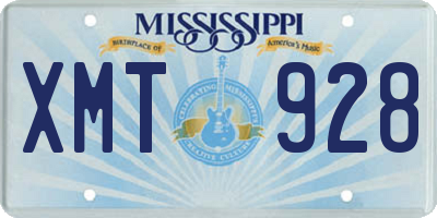 MS license plate XMT928