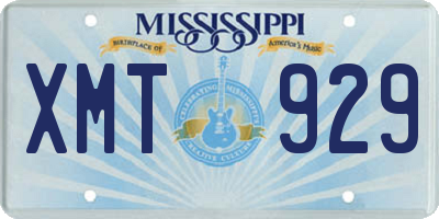 MS license plate XMT929