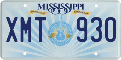 MS license plate XMT930