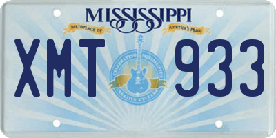 MS license plate XMT933