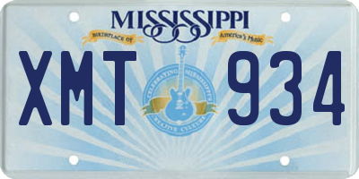 MS license plate XMT934