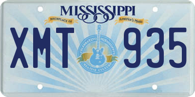 MS license plate XMT935