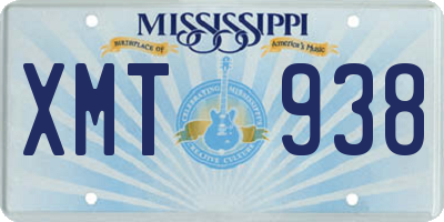MS license plate XMT938