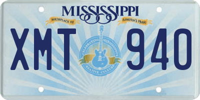 MS license plate XMT940