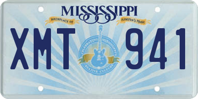 MS license plate XMT941