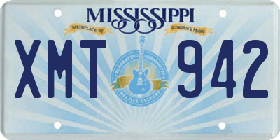 MS license plate XMT942