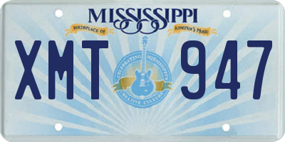 MS license plate XMT947