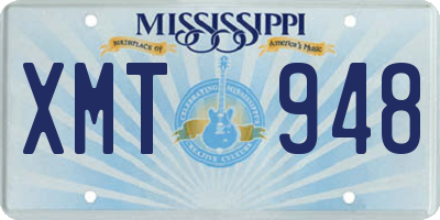 MS license plate XMT948