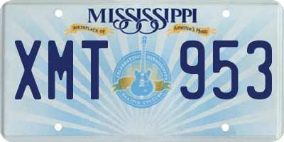 MS license plate XMT953