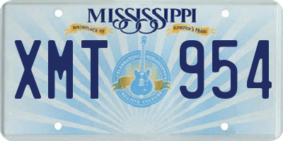 MS license plate XMT954
