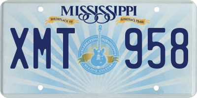 MS license plate XMT958