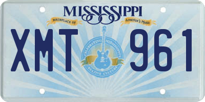 MS license plate XMT961