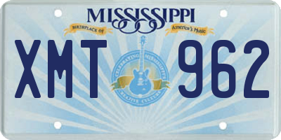 MS license plate XMT962