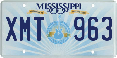 MS license plate XMT963