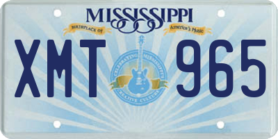 MS license plate XMT965