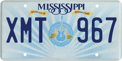 MS license plate XMT967