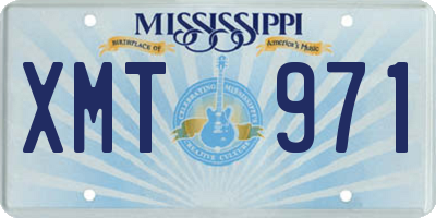 MS license plate XMT971