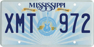 MS license plate XMT972