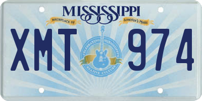 MS license plate XMT974