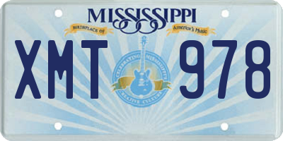 MS license plate XMT978