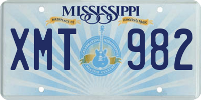 MS license plate XMT982