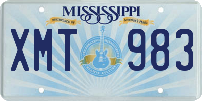 MS license plate XMT983