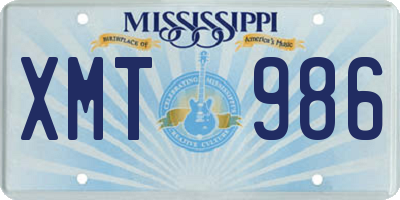 MS license plate XMT986