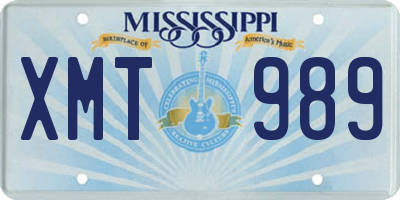 MS license plate XMT989
