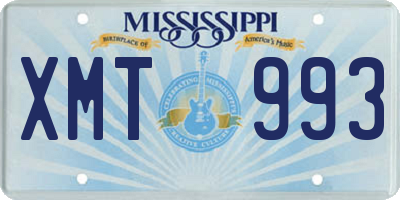 MS license plate XMT993