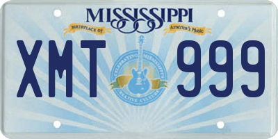 MS license plate XMT999